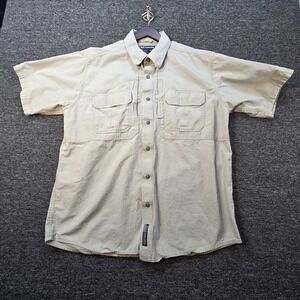 5.11 Tactical Shirt Mens L Khaki Short Sleeve Cotton Utility Workwear 71152